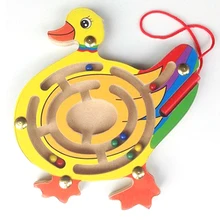 16*16 см маленькие деревянные магнитные лабиринты Мультяшные деревянные магнитные лабиринты, просветление ранняя детская игрушка