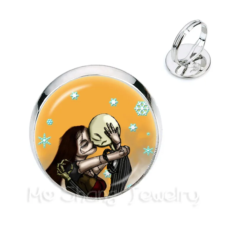 

2018 Fashion Jack Skellington And Sally Rings Bohemian Rings Nightmare Before Christmas Gift Jewelry Party Gift