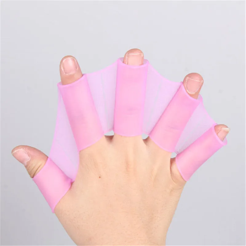 Половина Finger Ручные Ласты для плавания для детей силикон для взрослых для подводного погружения и дайвинга тренировка Рук Плавники водные виды спорта палец перчатки оборудование