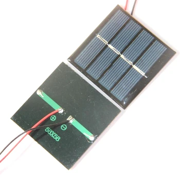 

BUHESHUI 0.45W 2V Mini Solar Cell Polycrystalline Solar Panel+Cable DIY Solar Toy Module Education Kits 58*58*3MM 10pcs/lot