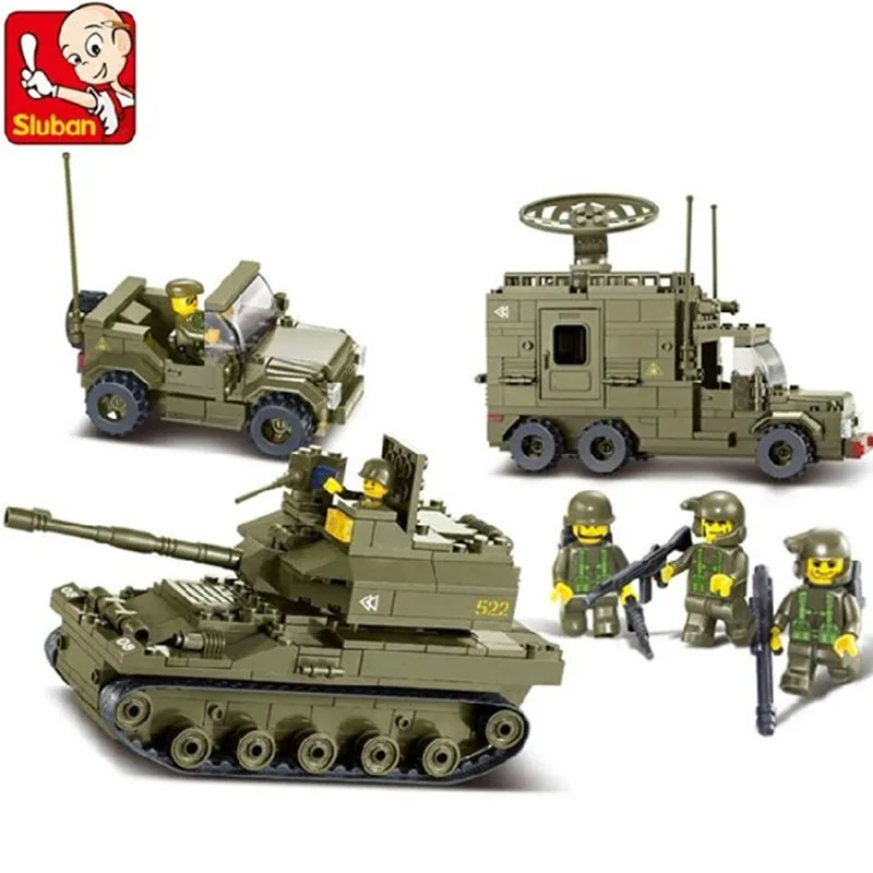 

Sluban 576pcs Army-Elite Armored Division Model Enlighten 3D Construction Bricks Educational Toys for Children