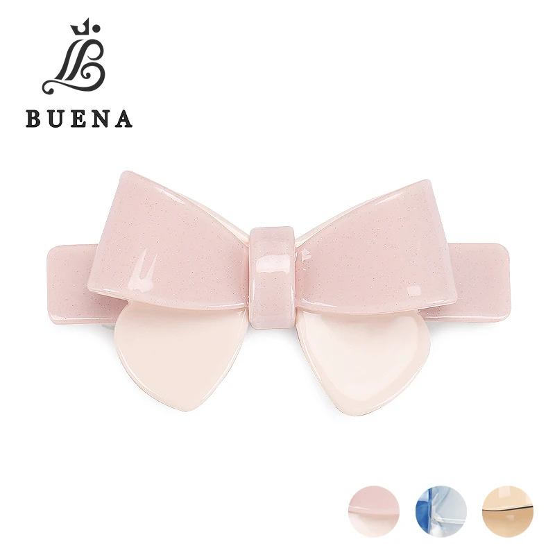 

Elegant Pink Bowknot Barrette French Acetate Hair Clip Big and Small size FREE SHIPPING SA18