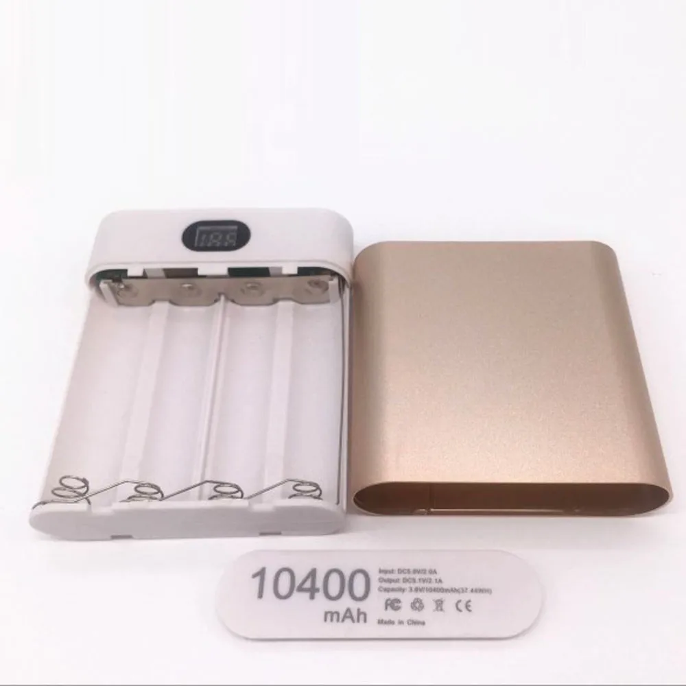 10400mAh 5V Dual USB 4X 18650 Power Bank Case Kit Battery Charger Box for Smart Phones USB Micro USB Drop Shipping