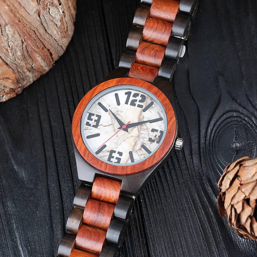 Yisuya Мода Полный Деревянный раза застежка бамбука наручные часы Природа Дерево аналоговые кварцевые Для женщин Креативные часы Для мужчин