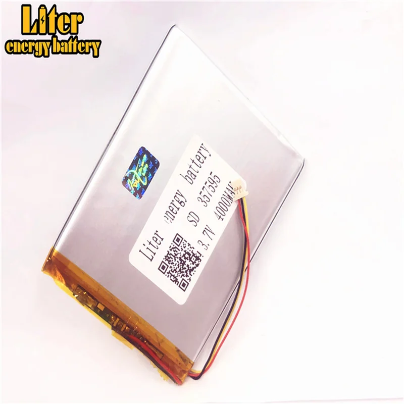 1 0 мм 3pin разъем 357595 4000mah 3 7 V литий полимерный перезаряжаемый аккумулятор для