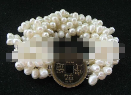 

Hot selling>@@ > 00888 6row white baroque freshwater pearl bracelet -Bride jewelry free shipping