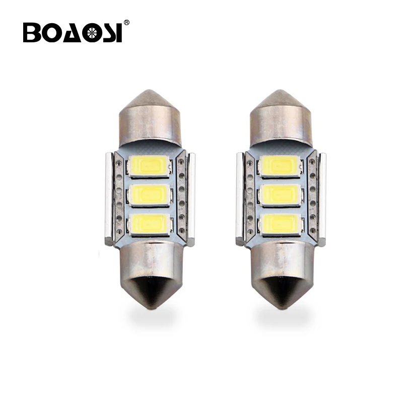Светодиодная лампа BOAOSI 10x Canbus C5W C10W для салона автомобиля 31 мм 36 39 SMD 5630 чтения 12 В 24