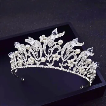 

Crystal Baroque Wedding Bridal Tiara Crown Luxurious Bride Headpiece Women Hair Decorationsn Wedding Hair Jewelry Accessories