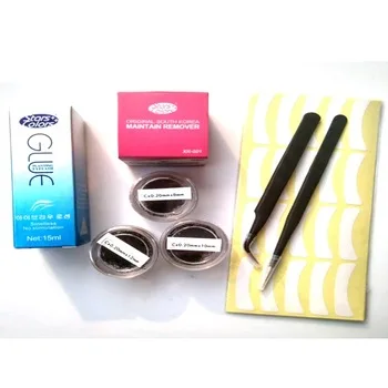 Beauty Tools-8 IN1 Individual Handmade 8/10/12mm Natural Long Lashes Extension Eyelash Kit Including 2pcs Nippers 1glue 1remover