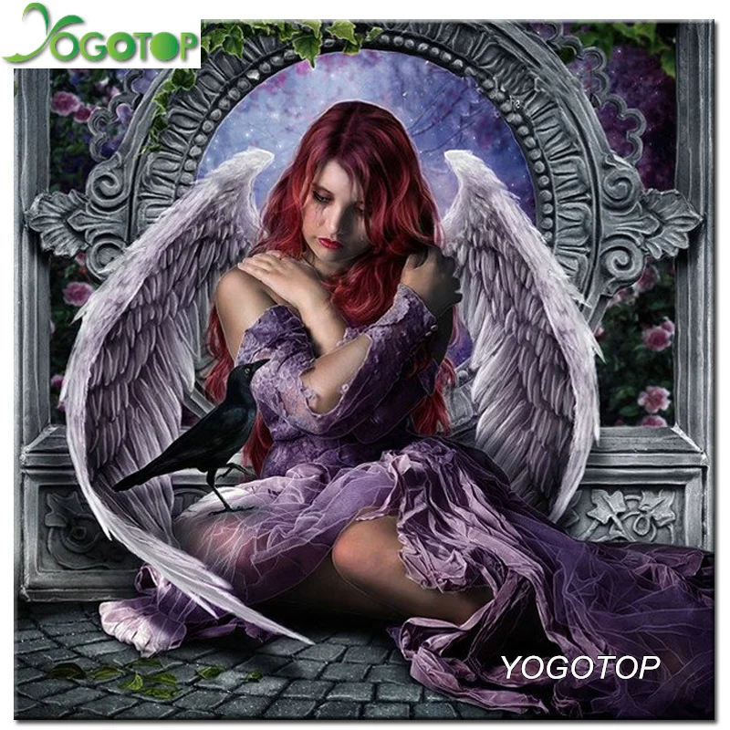 

YOGOTOP Needlework Full Diamond Embroidery Wings beauty Diy Diamond Painting Cross Stitch 5D Diamond Mosaic Crafts CV322