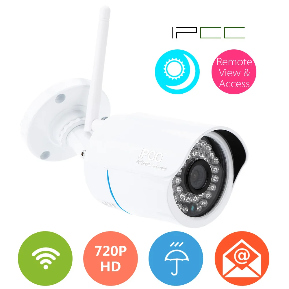 IPCC WIFI IP Camera 720P HD 1.0 Megapixel IP Camera ONVIF H.264 Waterproof Security CCTV Wireless IP Camera Outdoor IR-CUT P2P