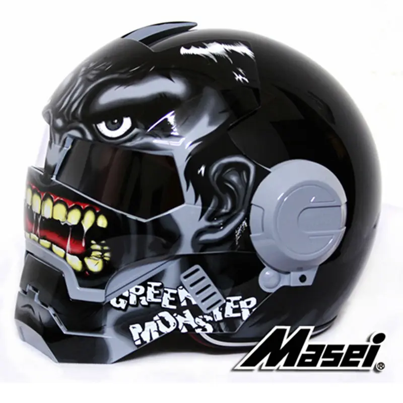 

Dark Grey Giant Hulk MASEI 610 motorcycle helmet IRONMAN Iron Man helmet half helmet open face helmet casque motocross