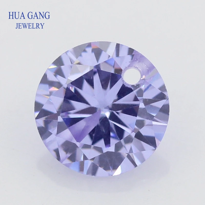 

Single Hole AAAAA Round Brilliant Lavender Cubic Zirconia Stone For Jewelry Making 3-16mm High Quality