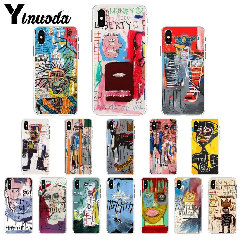 Yinuoda Jean Michel Basquiat Art Graffiti Smart Cover прозрачный мягкий чехол для телефона для iPhone 8 7 6 6S Plus X XS MAX 5 5S SE XR