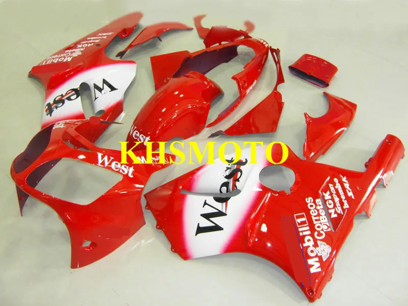 

Injection mold Fairing Kit for KAWASAKI Ninja ZX12R 00 01 ZX 12R 2000 2001 A Tank Cover ABS Red white Fairings set+gifts KM31