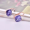 MOONROCY livraison gratuite bijoux de mode couleur or Rose carré violet bleu CZ cristal boucles d'oreilles bijoux pour femmes fille cadeau ► Photo 2/6