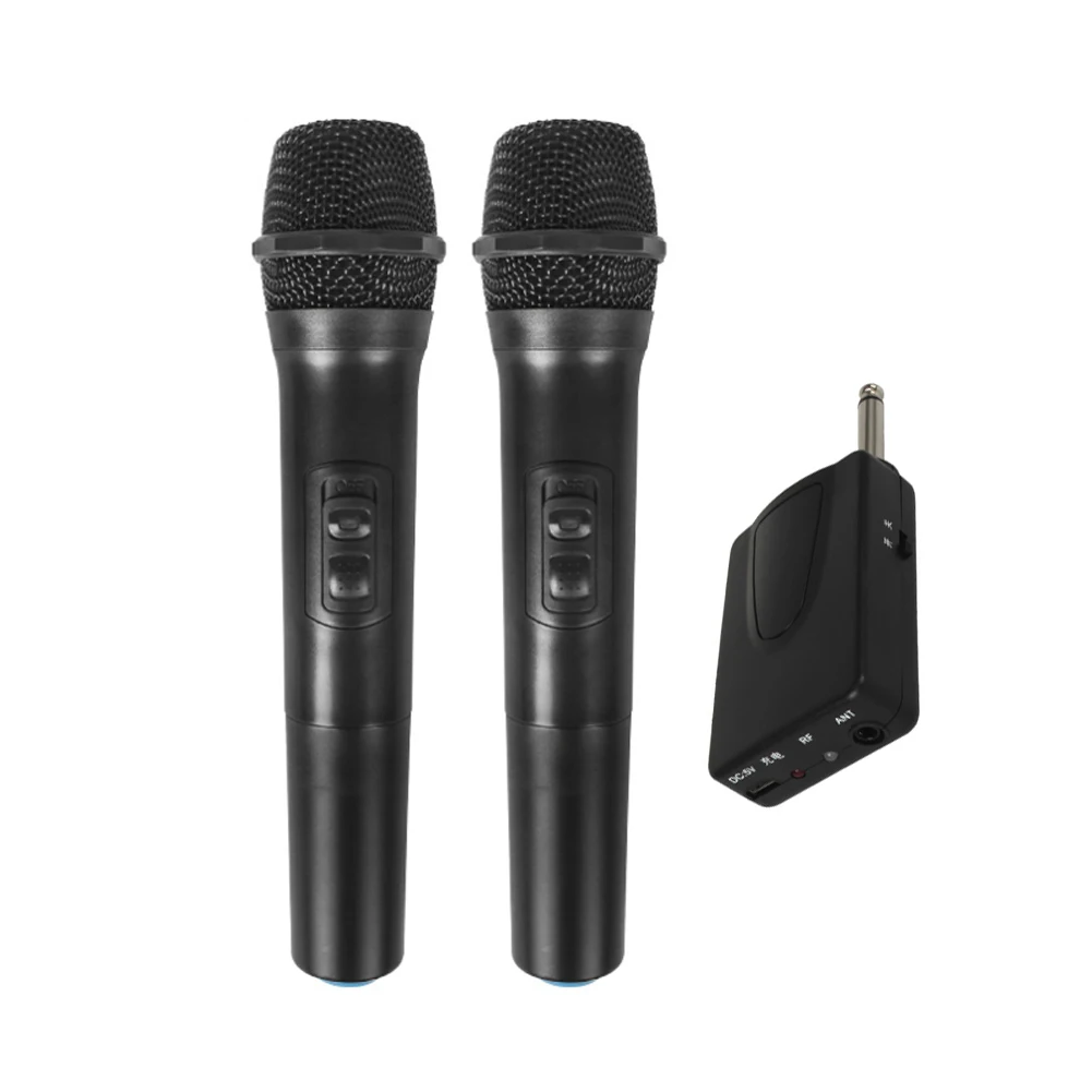 

E7 1-To-2 Universal VHF Wireless Microphone Handheld 2 Channel Microfone Sem Fio With Receiver For Karaoke/Business Meeting