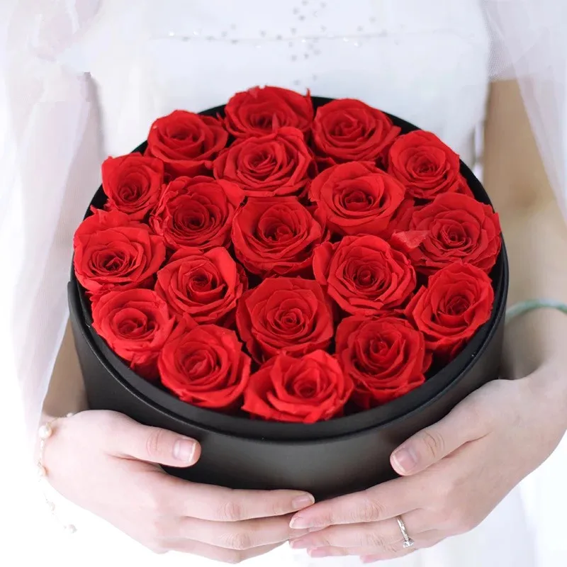 JAROWN Dry Eternal Rose Flower Head Handmade Dried Flowers DIY Bouquet Decoration Wedding Gift Box Fitting Home Decor Flores (20)