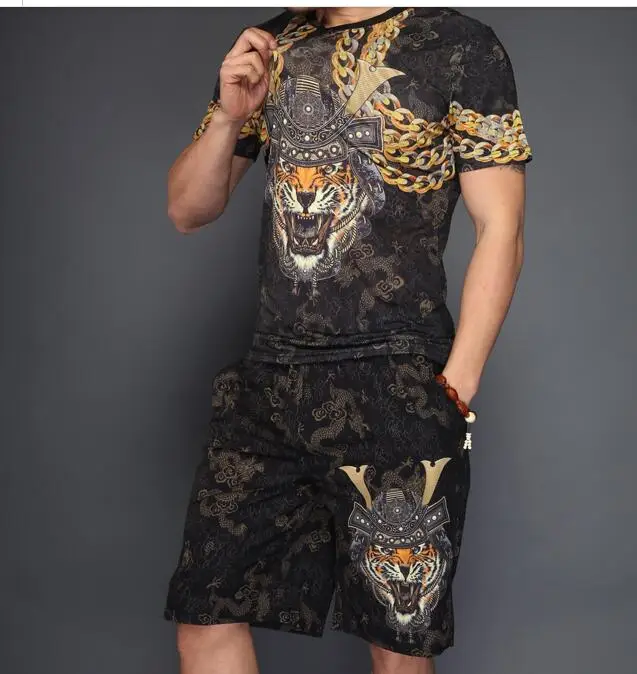 Мужской спортивный костюм для фитнеса летний дизайнерский T998 2018|summer tracksuit men|set