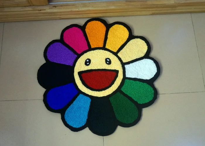 100 Hand Made Unique Rainbow Carpet Kids Playing Mat Colorful Flower Design Non Slip Rug For Toddlers Sofa Side Creative Carpet Clip Carpet Bathcarpet 2 Aliexpress