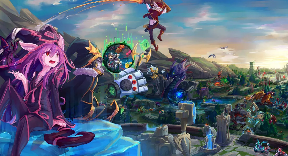 Лига Легенд LOL spiel seide палочка плакат 43 &quotx 24&quot 24 13&quot zoll DOTA 2 юнге Madchen Zimmer Drucke-075 |