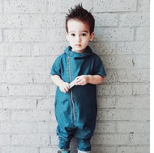 

baby infant rompers boys long sleeve denim Romper trendy climb kids 9-12M sylvia