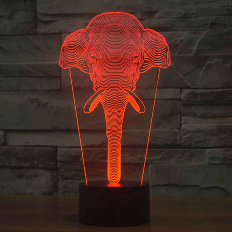 Новинка Творческий слон LED 3D ночник трехмерное дети Спальня гостиной Bedlamp настольная лампа