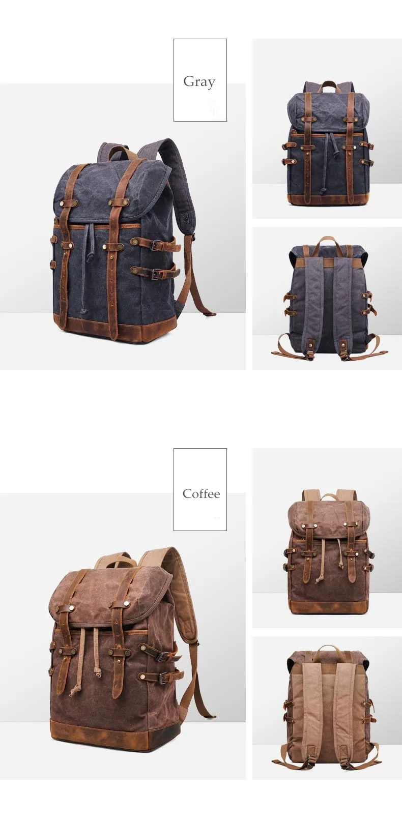 Rostock canvas & leather Vintage Style bag
