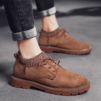 

Men Casual Shoes for Men Fashion autumn Men Shoes Comfortable suede leather Shoes For Men outdoor Flats breathable shoes N1