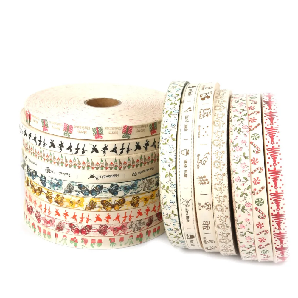 5 Yard Handmade Design Printed Cotton Ribbons For Wedding Party Decoration Gift Wrap Christmas Ribbon DIY Sewing Fabric ribbon decoration,ribbon supplies,wrapping ribbon,sewing ribbon,christmas ribbon,cotton ribbon