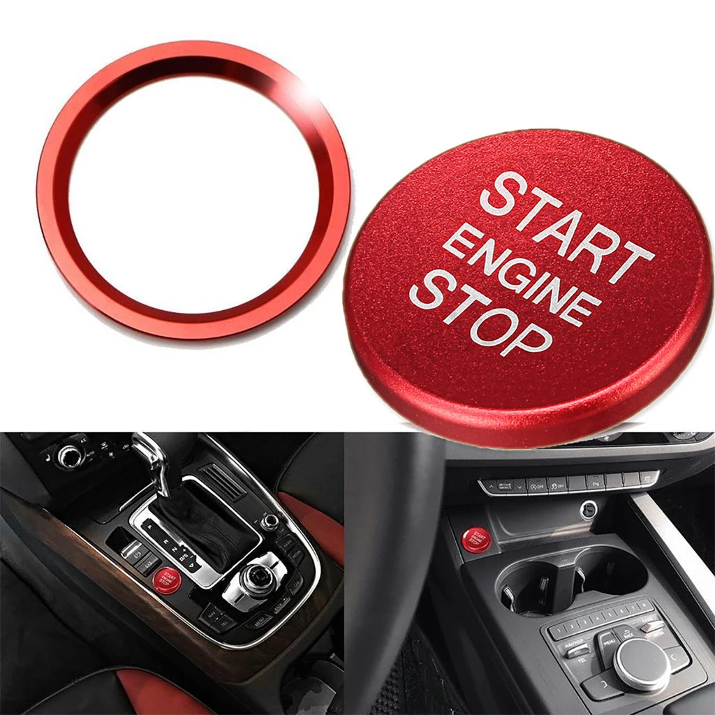 Car Engine Push Start Stop Button Cover Cap Trim Ignition Starter Switch Button knob Sticker Audi A4 A5 B9 2017 2018 Decoration
