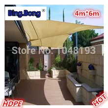 Sun-shading net sun network Heat insulation quality square anti-uv sun-shading sail 4*6m
