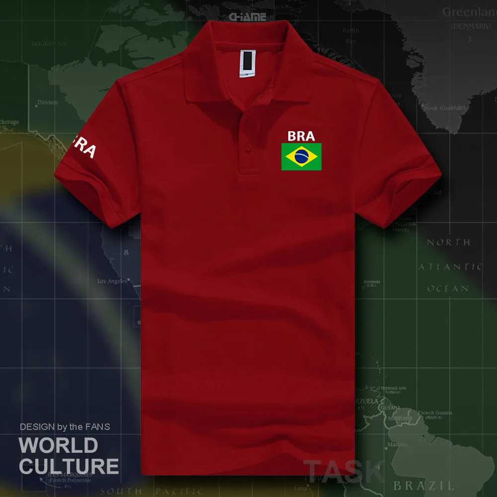 Homens Camisas Polo Brasil de Manga Curta,