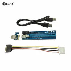 Добыча Графика карта pci-e к PCIe Riser Card 1x к 16x кабель с 4 Булавки SATA Питание USB 3.0 С Мощность кабель