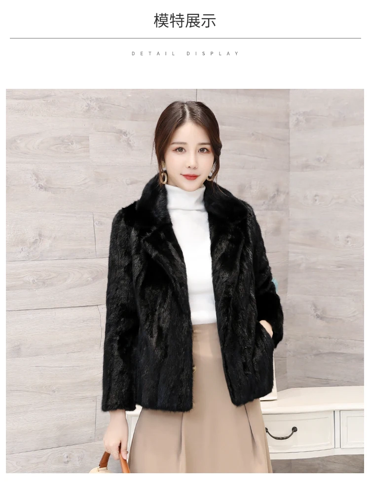 Новинка года, Женская норковая шуба с длинным рукавом, зимнее пальто с натуральным мехом для женщин
