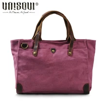 UNISOUL 2016 New Canvas Solid Handbags Casual Women’s shoulder bags Vintage High Quality Crossbody bag England Style Tote bags