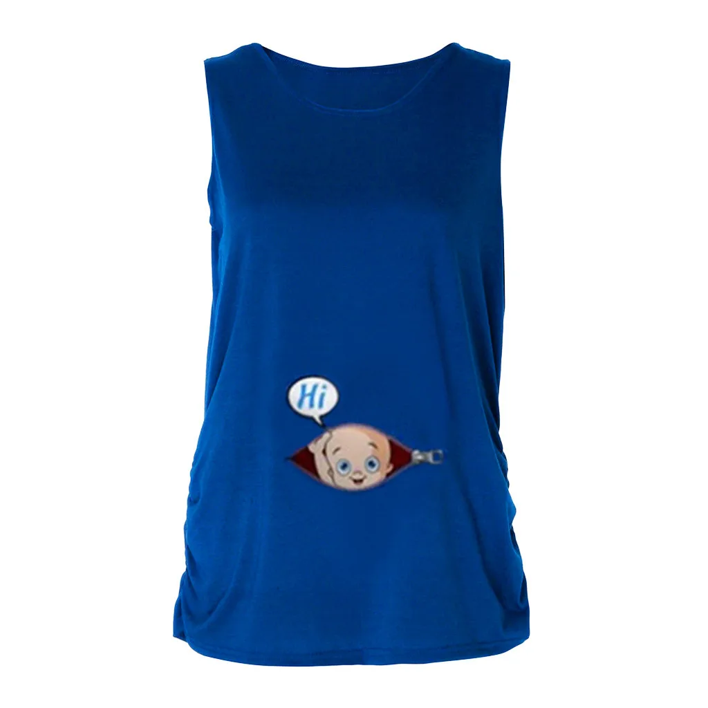 Для беременных милый детский жилет с рисунком для беременных рубашка футболка без рукавов для беременных Топы Футболка для беременных Одежда для беременных