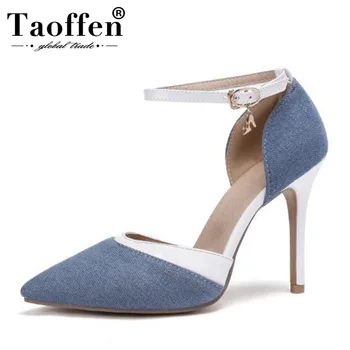 

TAOFFEN Plus Size 30-47 Women Party High Heel Sandals Pointed Toe Office Ladies Summer Shoes Women Wedding Dating Spring Sandals