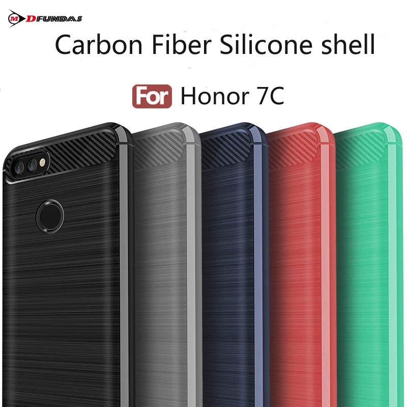 Чехол для Huawei Honor 7C чехол Hforor из углеродного волокна Мягкая силиконовая задняя