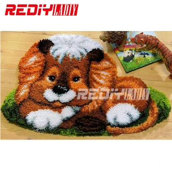 

Latch Hook Rug Kits Unfinished Crocheting Tapestry 5D Yarn Needlework Cushion Set for Embroidery Carpet Sleeping Dog Home Decor