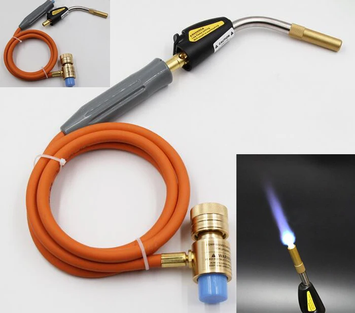 

Gas Self Ignition Turbo Torch with Hose MAPP Soldering Propane Welding Torch for Plumbing Air Conditioning Heating Refrigeration