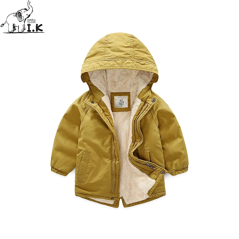 Baby Boys Winter new warm plus velvet jacket children fashion hooded
