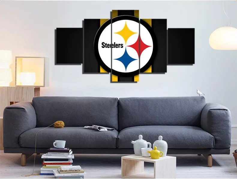 Modular Wall Painting 5 Panels Pittsburgh Steelers Sports Team American