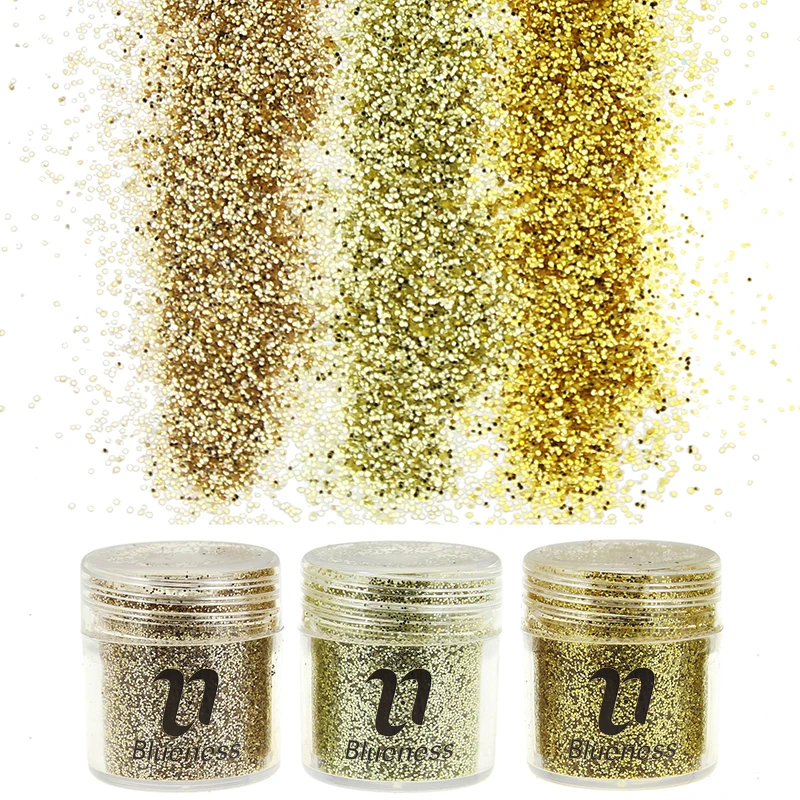 

3 Bottle/Set Gold Polishing For Nails Sequin Dust Gem Nail Glitter Decorations Acrylic UV Glitter Powder 3D Nail Art BG061-063