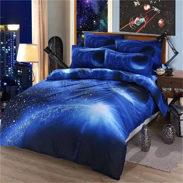 EsyDream Twin Size Universe Outer Space Themed Galaxy Duvet cover,queen