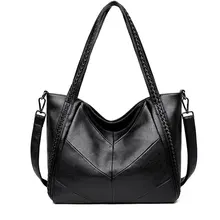 Женская Повседневная Большая Сумка тоут модные женские сумки на плечо большой емкости мягкие кожаные сумочки винтажная тканая сумка-мессенджер