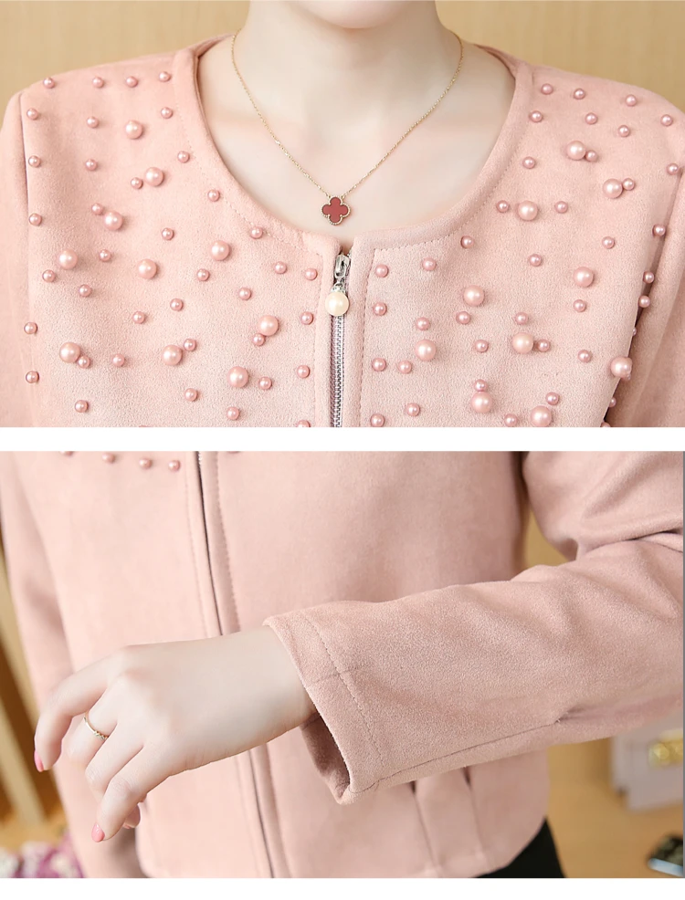 new High quality Fashion Women jackets 2018 Long Sleeve Solid Beading Zipper Cardigan jacket Women coat Small Suit Coat 0979 30 new High quality Fashion Women jackets 2018 Long Sleeve Solid Beading Zipper Cardigan jacket Women coat Small Suit Coat 0979 30