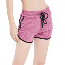 Для женщин девочек Спортивные шорты для бега Короткие штаны для фитнеса тренировки пляжные шорты Повседневное однотонные Цвет Спортивная эластичная резинка на талии, тренажерный зал