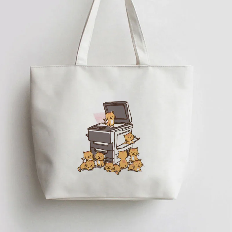 Оригинальная копия кошачьих сюжеты из японского аниме сумка хозяйственная сумка с изображением мультипликационных героев школьная сумка многоразовый шоппер продуктовая сумка AN284