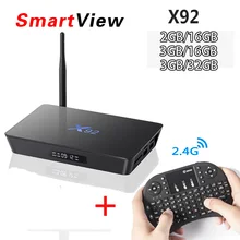 Оригинальный X92 2 ГБ/16 ГБ 3 ГБ/32 ГБ Android ТВ Box Amlogic S912 Восьмиядерный kd плеер 16.1 полностью загружен 2.4 ГГц/5.8 г Wi-Fi 4 К Декодер каналов кабельного телевидения